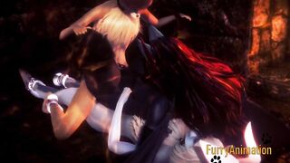 Furry Anime 3D - three Way Doble Penetration