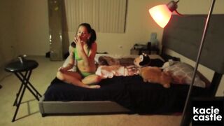 Smoking Fetish Oral Sex from Pigtailed Slut