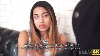 DEBT4k. Petite lassie with angelic face sucks dick for long