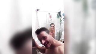 brazillian couple showing ex-ex-wife in the shower