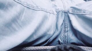 Bbw wetting and masturbating til orgasm in piss soaked jeans