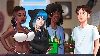 Summertime Saga - African Teacher gets banged by her school sluts