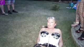 Used filthy at a garden party by the female and male party