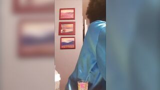 Black Youtuber squeezes milk from her big saggy boob