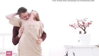 Slim and pale blonde hot Enjoying painal and takes facial