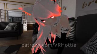 Red Oral Sex Maid with Thigh Highs Face Sitting Feet Job Stepping