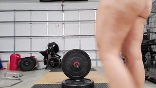 milf Working out into the Gym, Hubby Peeping through the