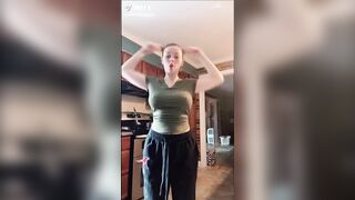 Tiktok (40) - Braless amateur flashes long boobs seethrough