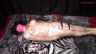 Mummified with electro and a toy struggling to orgasm