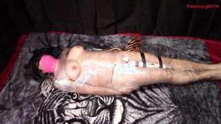 Mummified with electro and a toy struggling to orgasm