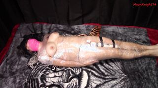 Mummified with electro and a toy struggling to orgasm