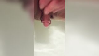 I masturbate underwater into the WC with a crazy hot erect clit