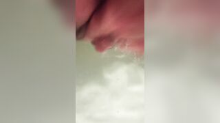 I masturbate underwater into the WC with a crazy hot erect clit
