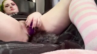 Cat cunt with mouth uses toy on tight vagina
