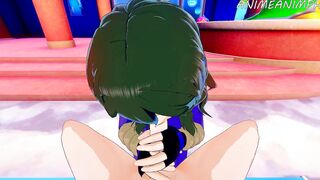 My Hero Academia Anime: Setsuna Tokage Blows Midoriya Izuku's Huge Penis
