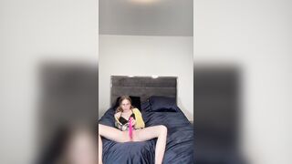 See me masturbate with my pink sex toy. OF @meg.mark