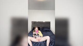 See me masturbate with my pink sex toy. OF @meg.mark