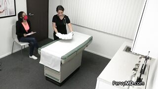 Big Boobed chinese spreads wide for doctors penis