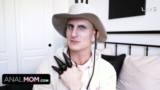 AnalMom - Voluptuous Blonde Cougar Lets Her Stepson Play With Her New Booty Plugs And Her Tight Asshole