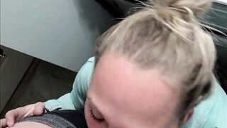 Wc Quickie Close Up of Mom's Long Snatch Lips Wrapping Around Penis