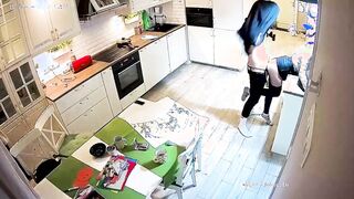 Dancing Women Gets Blow & Fucked at Kitchen