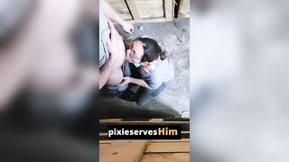 As Requested : extended sex tape, tasting cummed inside outdoor. Eating from Master's kinky hands