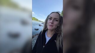 Fucking on the shore of the Kenai River into Alaska