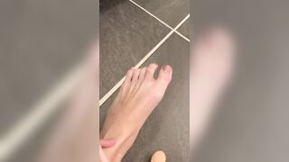 Feet Job with Lubed Vibrator