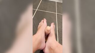 Feet Job with Lubed Vibrator