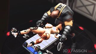 Sci-fi hardcore and a Bombshell cuffed hot into the lab