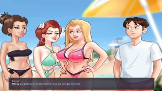Summertime Saga - Reverse Gang Bang Group Sex Party || Sex On Naked Beach