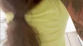 Fucking my white lover until she squirts while roomates are inside the house
