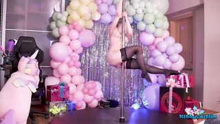 Kitty Caitlin's Birthday nude Pole Dance