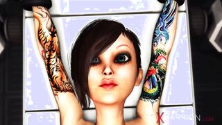 Sci-fi hardcore and a babe cuffed beauty into the lab