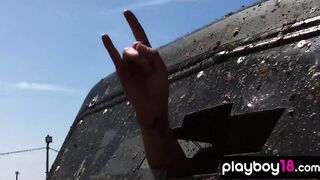Mud bathing with huge boobed badass blonde beauty Jayme Nelson