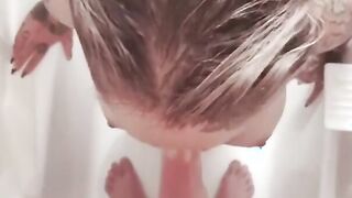 Samantha James gets a Mouthful inside the Shower