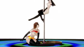 Helen Parr & Violet Parr Hot Dance Naked (Incredibles, Elastigirl, Cosplay, No-sex)