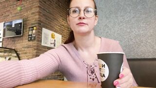 Outside Outdoor Pee into Restroom's Cafe three times compilation