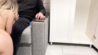 StepMom Caught StepSon Jerking off and help him to Cum Quick Jizzed