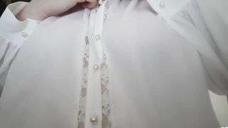 Chubby Long Tit Office Worker Flashes You and Masturbates, Nearly Caught