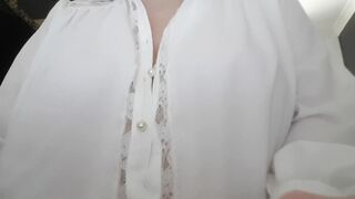 Chubby Long Tit Office Worker Flashes You and Masturbates, Nearly Caught