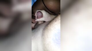 Slow mo big cummed leaking out lover mouth