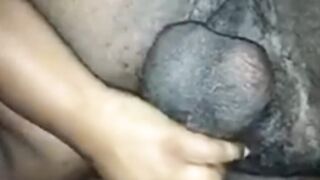 Freak bitch eating goat cock