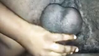 Freak bitch eating goat cock