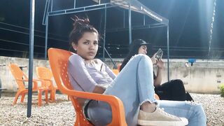 I gives my best friend a lush and make her vulgar inside outdoor