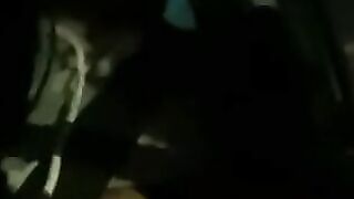 Driving with my sex toy into me half nude