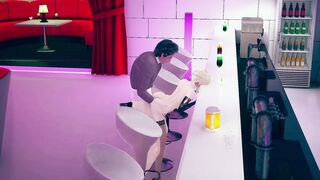 Aurora takes Louie at the bar into risky outdoor sex