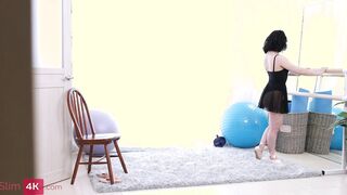 Enticing ballerina drilled and facialized by her excited bf