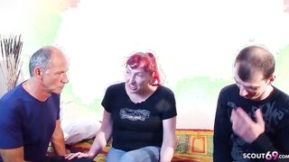 GERMAN OLDER COUGAR AND DAD DEFLORATION MMF WITH STEP SON