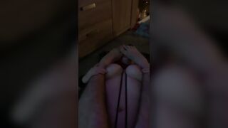 Worshipping Daddy’s foot while he edges snatch